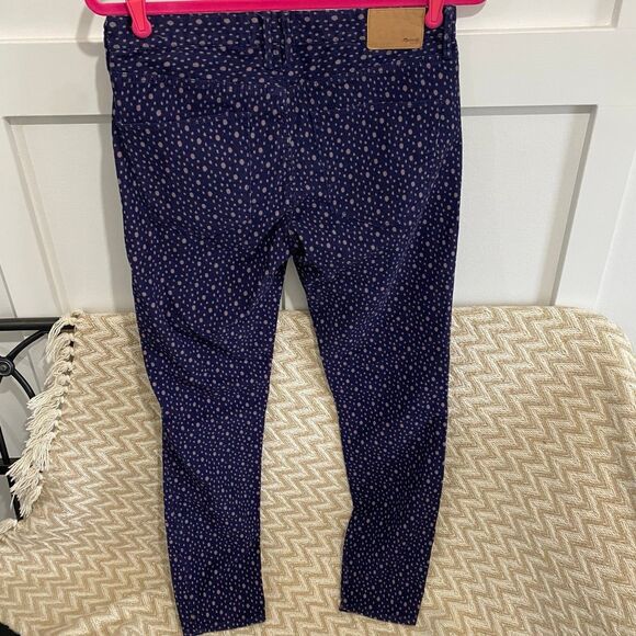 Madewell Women's Corduroy Polka Dot Skinny Ankle Pants Purple Size 27 - Picture 5 of 7